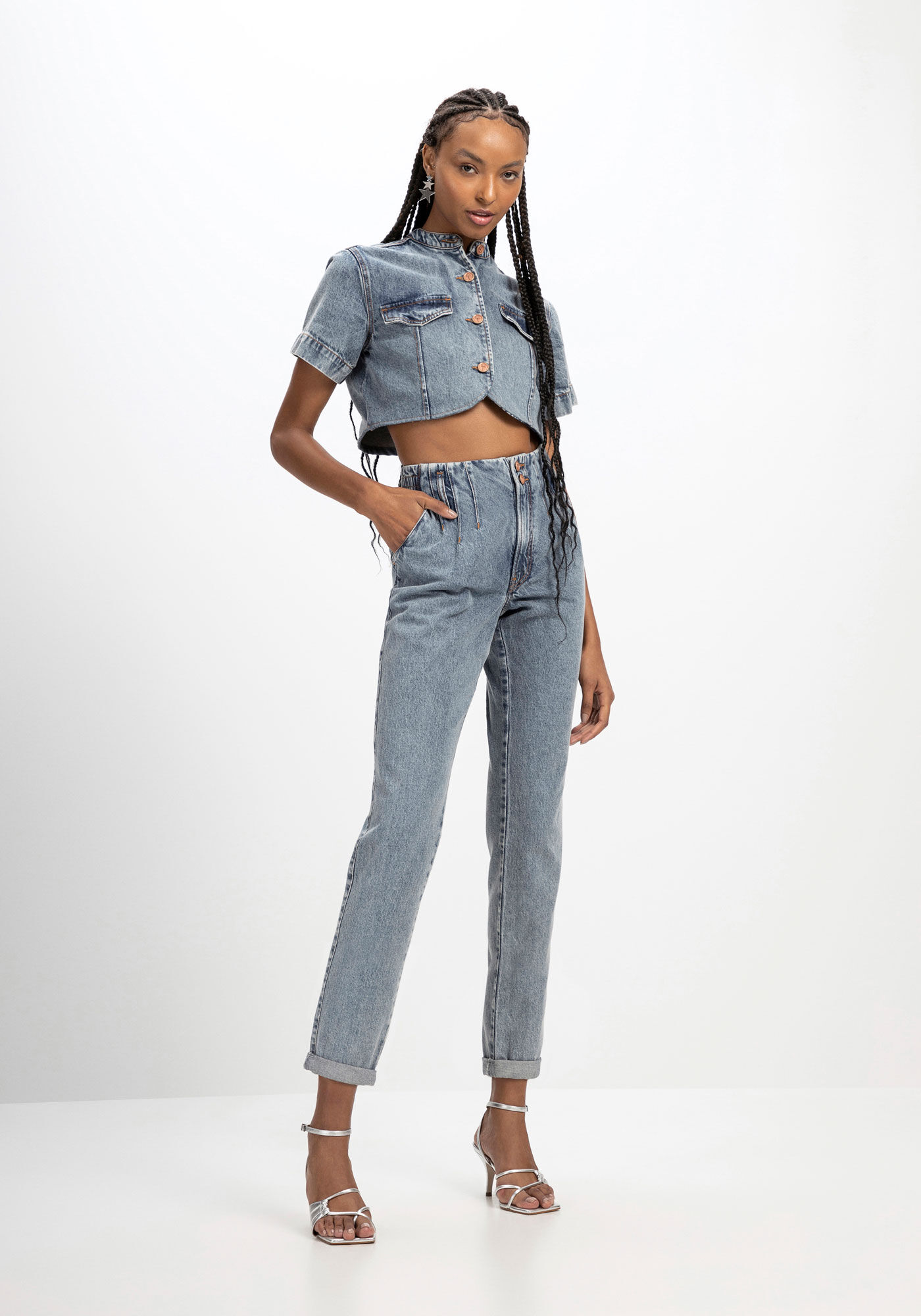 Camisa clearance jeans cropped