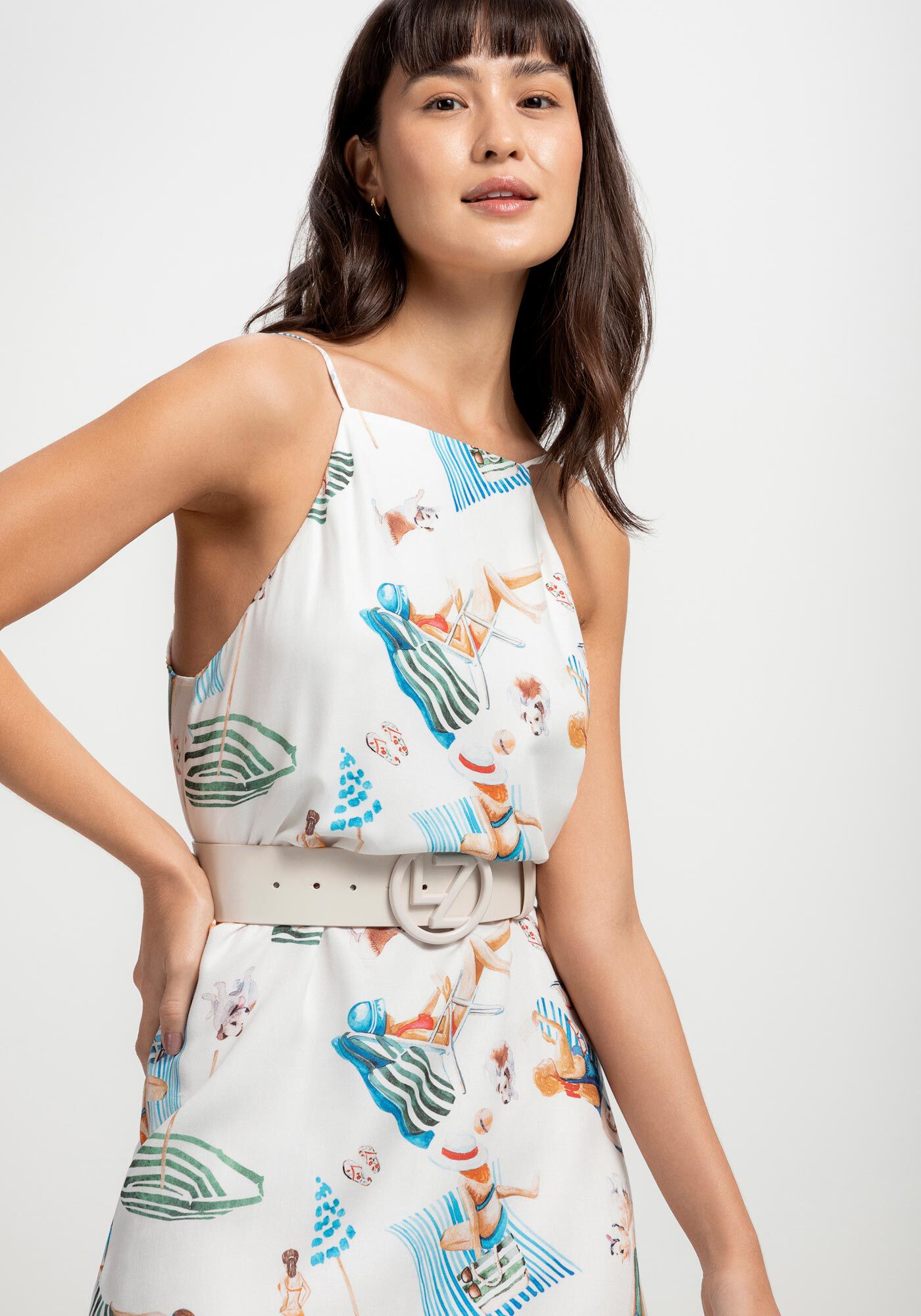 Vestidos curtos estampados de clearance viscose